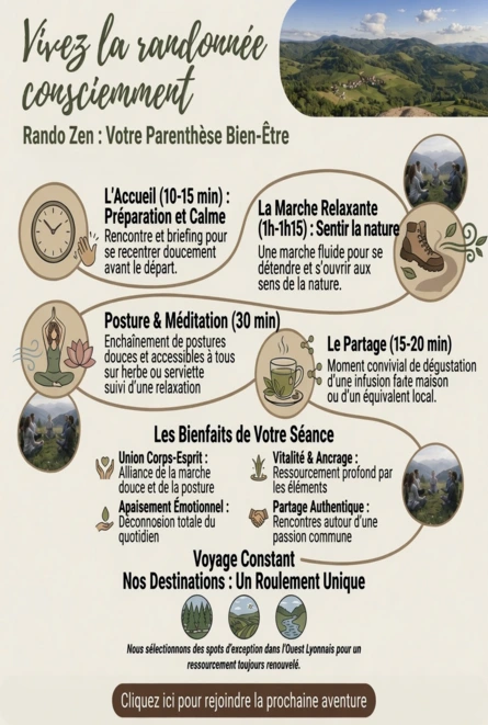 Déroulement et bienfaits d'une séance Rando Zen avec coach sportif